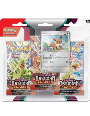Karetní hra Pokémon TCG: Scarlet & Violet - Obsidian Flames 3-Pack Blister booster (Eevee)