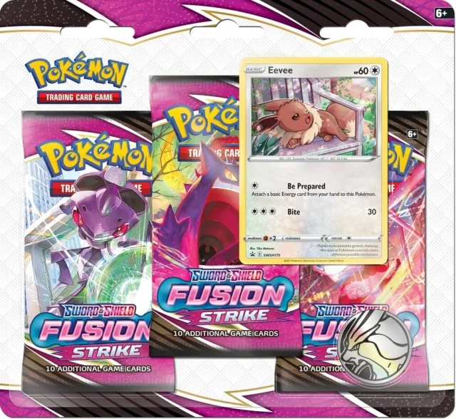 Karetní hra Pokémon TCG: Sword & Shield Fusion Strike - 3-Pack Blister booster (Eevee)