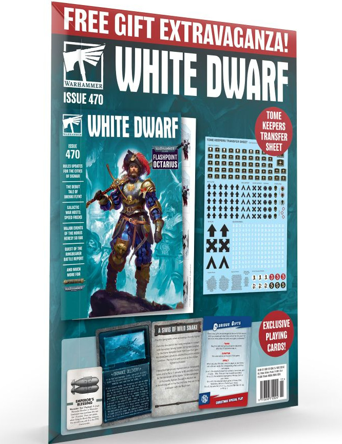Games-Workshop Časopis White Dwarf 2021/11 (Issue 470) + transfer sheet + karty