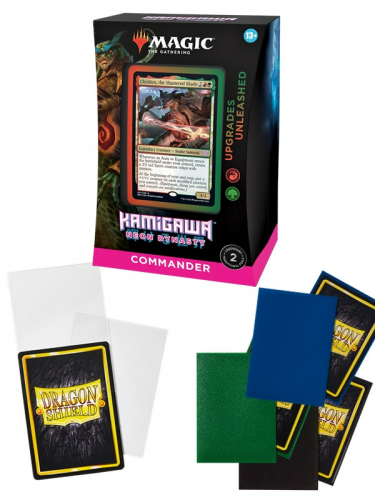 BUNDLE: Karetní hra Magic: The Gathering Kamigawa: Neon Dynasty - Upgrades Unleashed (Commander Deck) + 2x obaly Dragon Shield