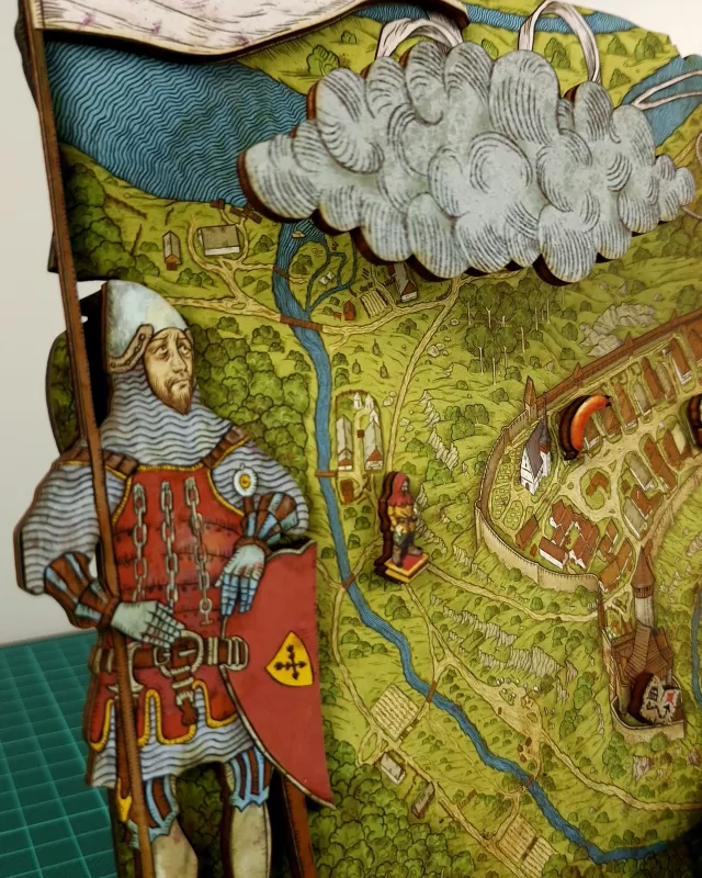 Hodiny Kingdom Come: Deliverance II - Mapa Ratají (Rattay) - Ze dřeva