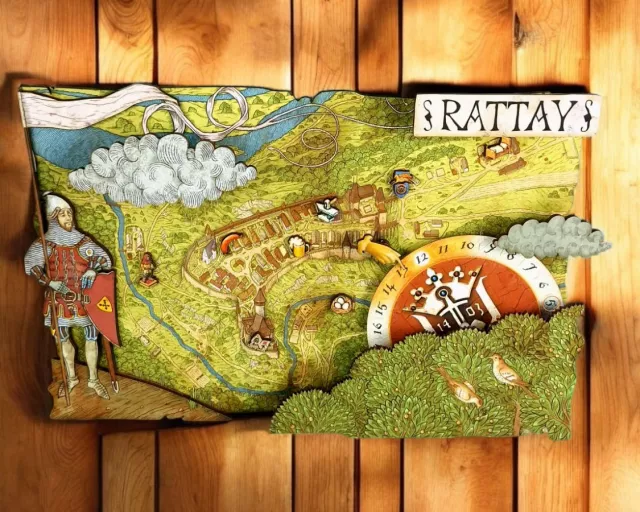 Hodiny Kingdom Come: Deliverance II - Mapa Ratají (Rattay) - Ze dřeva