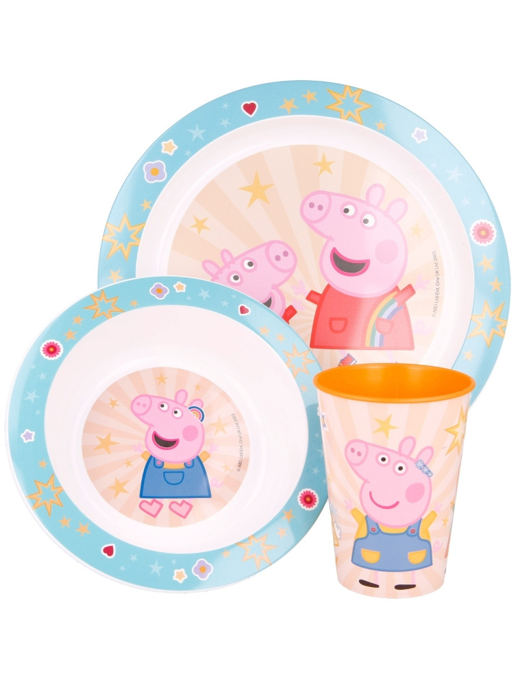 Storline Nádobí dětské Prasátko Peppa - talíř, miska a sklenice