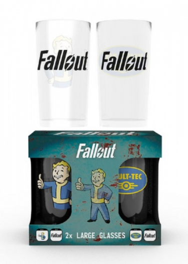 Sklenice Fallout 4 - Vault-Tec a Vault Boy