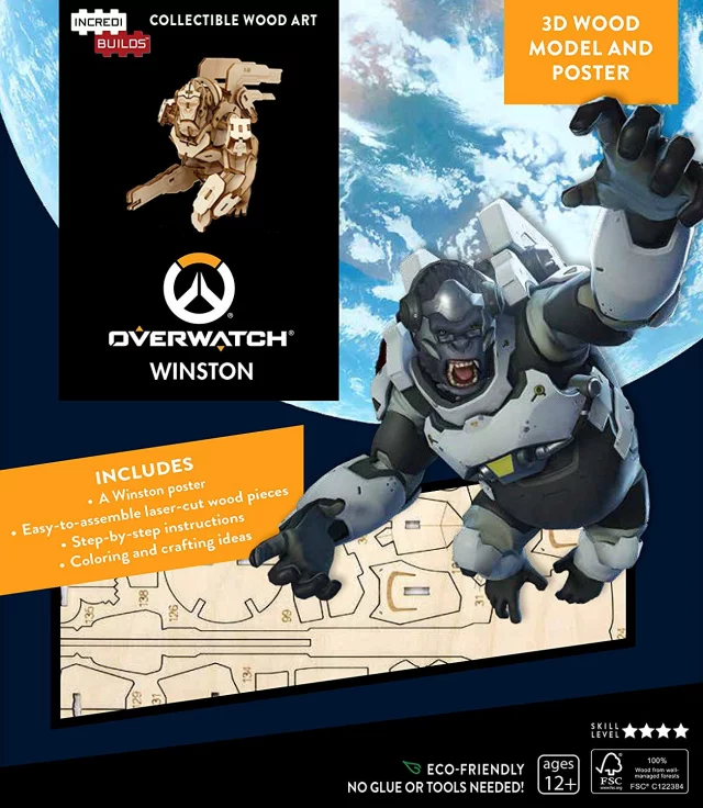 Stavebnice Overwatch - Winston (dřevěná)