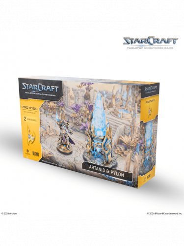 Desková hra StarCraft - Tabletop Miniature Game - Artanis & Pylon - Hero Expansion Set (2 figurky)