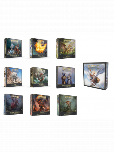 Výhodný set Heroes of Might and Magic III - Desková hra (základní hra + set pěti rozšíření 1.vlny + set čtyř rozšíření 2.vlny)