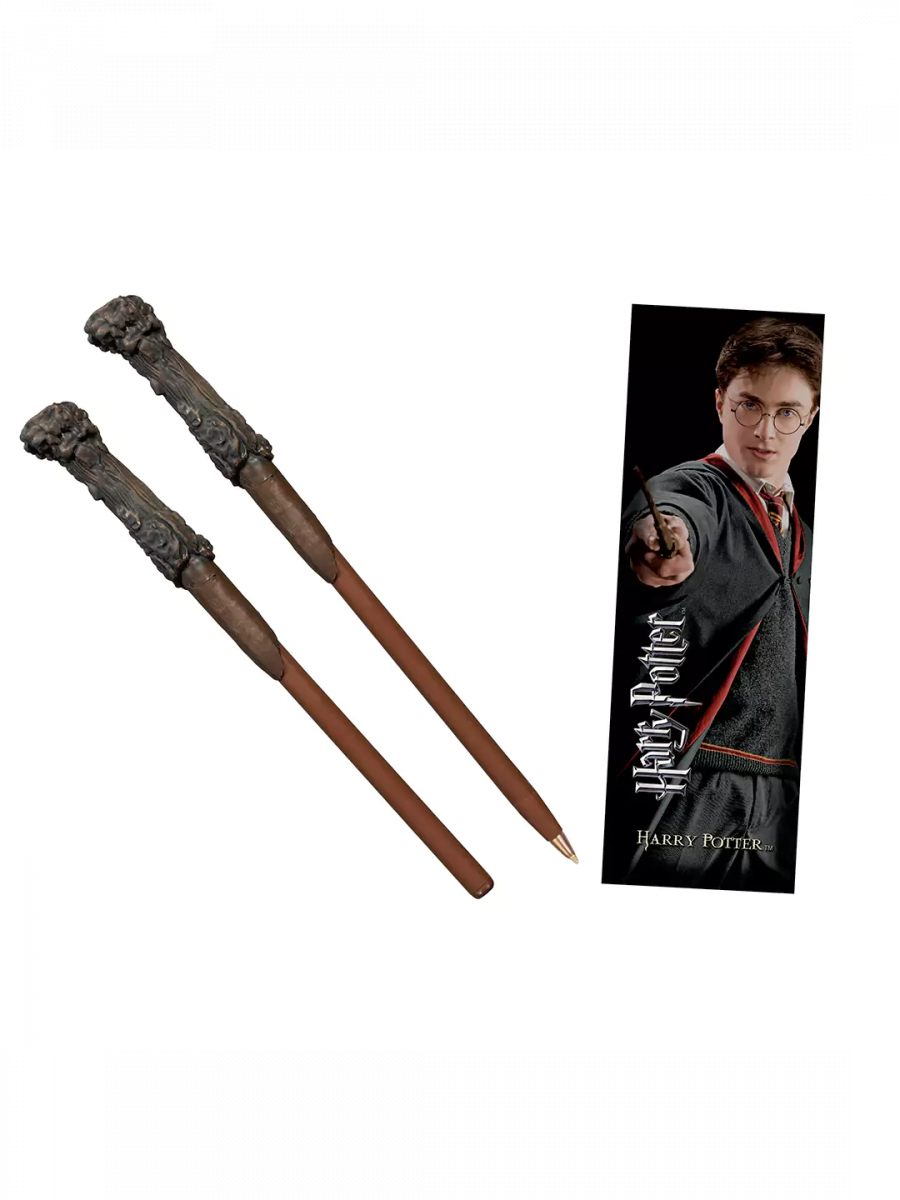 Noble Collection Dárkový set Harry Potter - Harry Potter Wand (pero, záložka)