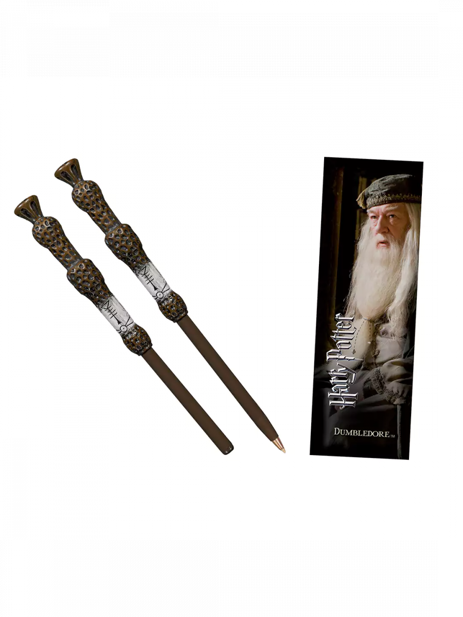 Noble Collection Dárkový set Harry Potter - Dumbledore Wand (pero, záložka)