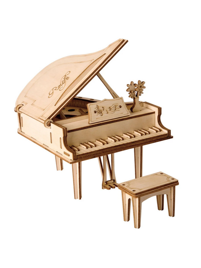 Robotime Stavebnice - Křídlový klavír (dřevěná)