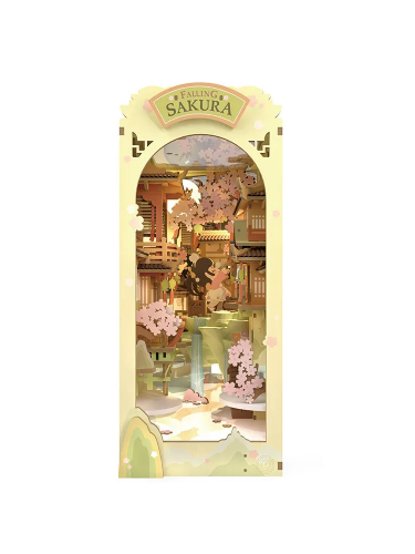 Stavebnice - zarážka na knihy Falling Sakura (dřevěná)