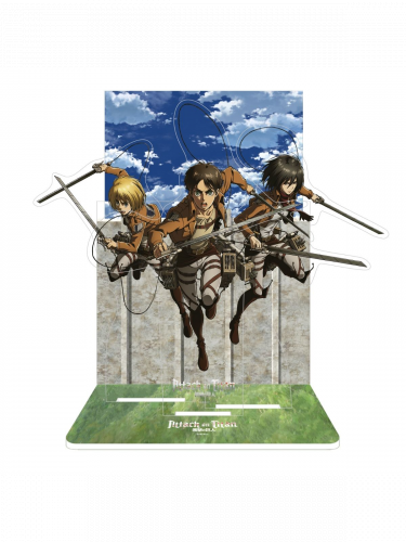Akrylová figurka Attack on Titan - Eren, Mikasa & Armin Diorama