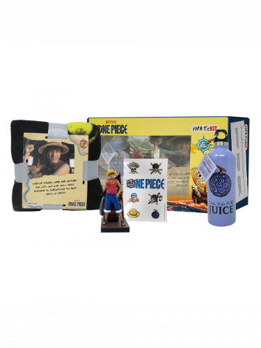 Dárkový set One Piece - Netflix & Chill Gift Box (figurka, láhev, deka, samolepky)