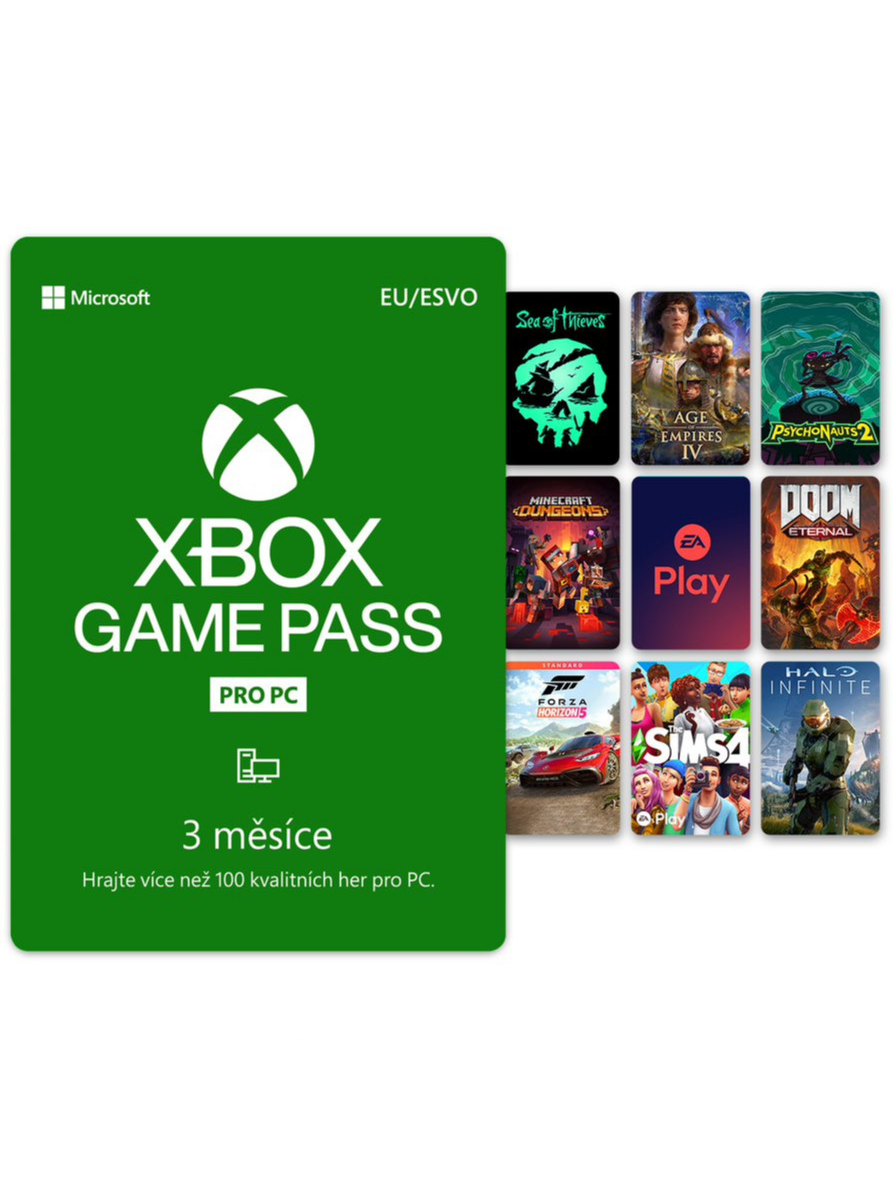 Microsoft Xbox Game Pass pro PC 3 měsíce [pro CZ účty] (PC DIGITAL) (PC)