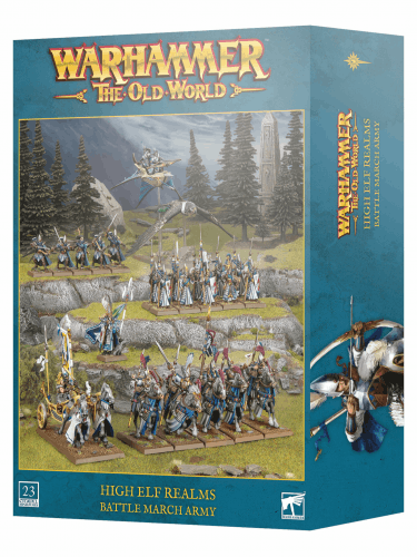 Warhammer The Old World - High Elf Realms - Battle March Army (23 figurek)