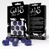 Kostky Cats - Meowster modro-zlaté