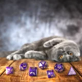 Kostky Cats - Purrito fialovo-zlaté