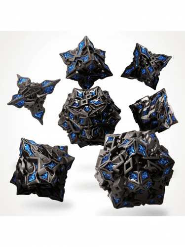 Kostky Obsidian Alloy Metal - RPG Dice Set (7 ks)