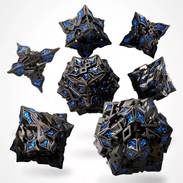 Kostky Obsidian Alloy Metal - RPG Dice Set (7 ks)