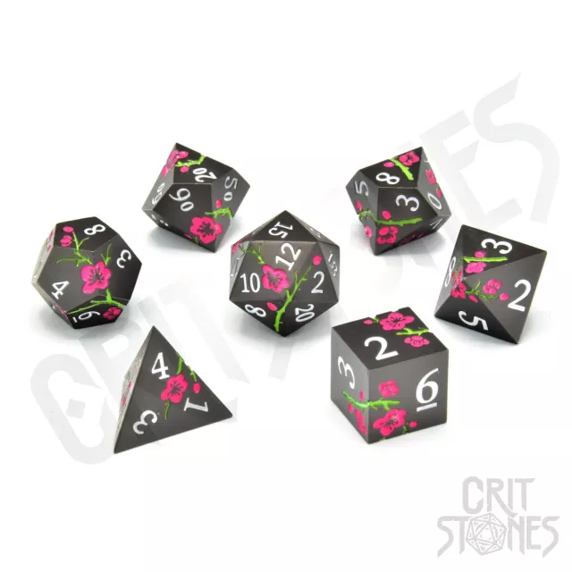 Kostky Nighttime Blossom Metal - RPG Dice Set (7 ks)