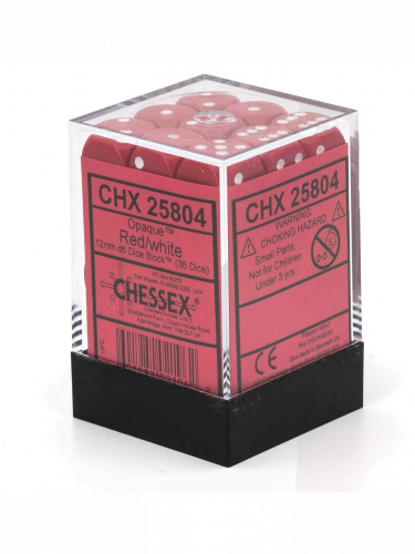 Kostky Opaque - Red (36 ks)