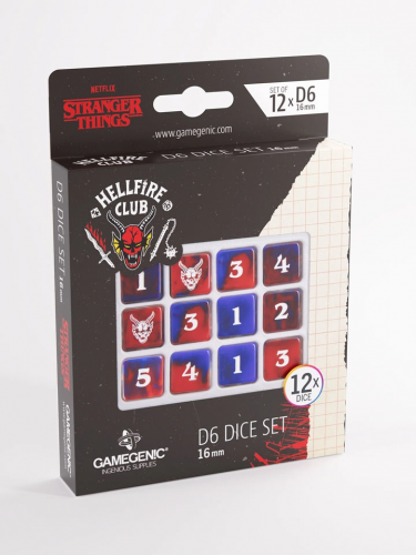 Kostky Stranger Things - Hellfire Club 16mm D6 Dice Set