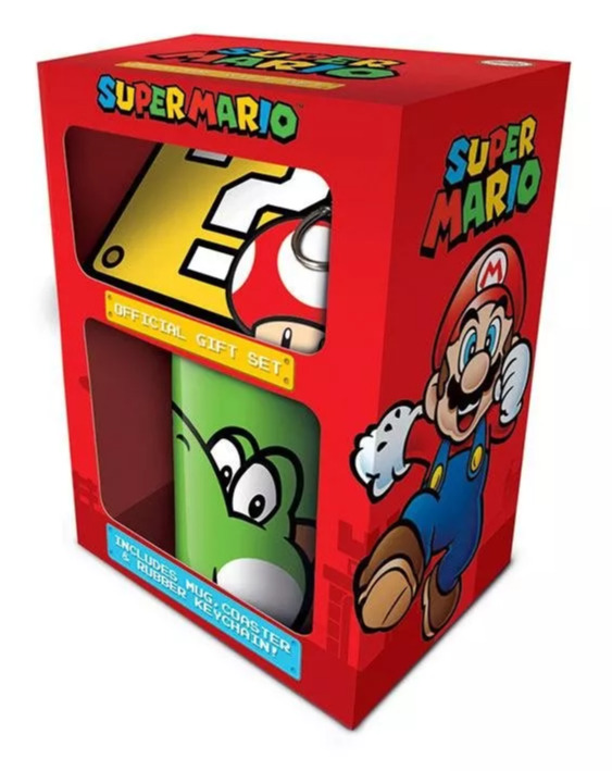 Maxi-Profi Dárkový set Super Mario - Yoshi (hrnek, podtácek, klíčenka)