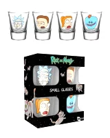 Skleničky Rick and Morty - Faces (set 4 ks panáků)