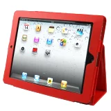 Pouzdro pro iPad / iPad 3 s podstavcem (červené)