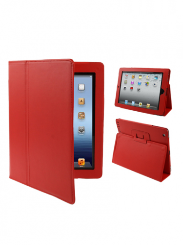 Pouzdro pro iPad / iPad 3 s podstavcem (červené) (PC)