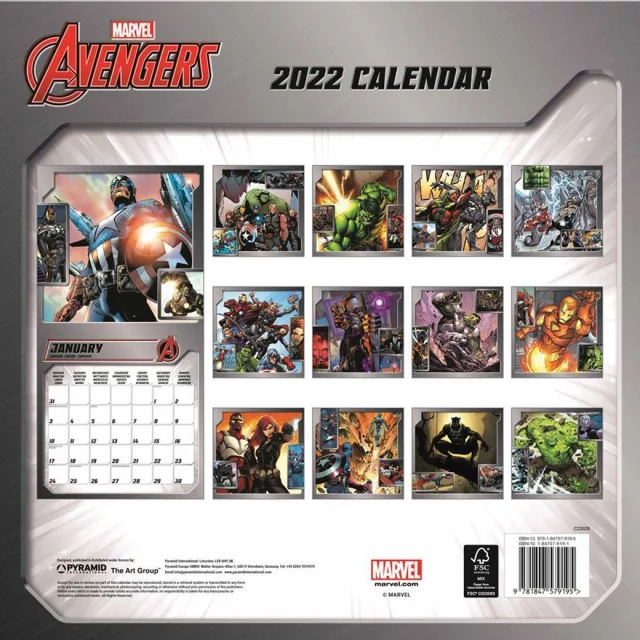 Kalendář Marvel: Avengers 2022