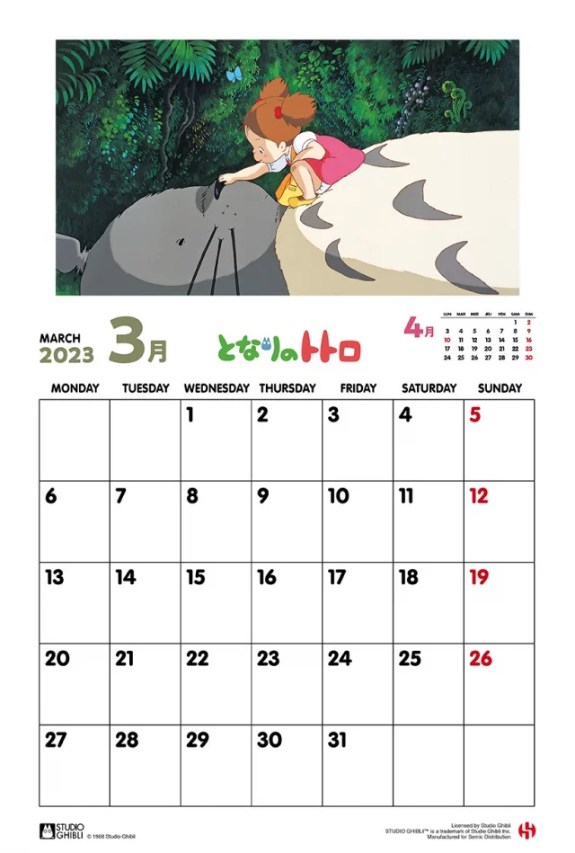 Kalendář Ghibli - My Neighbor Totoro 2023