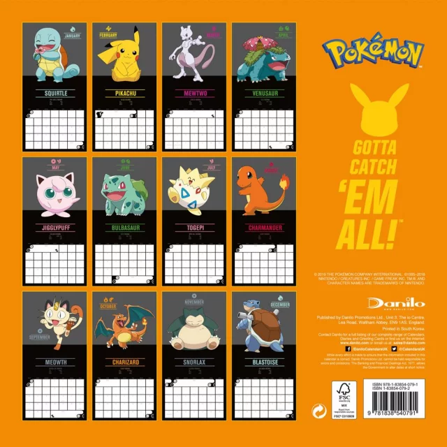Kalendář Pokémon 2020