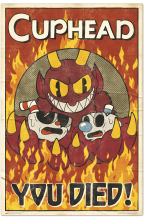 Plakát Cuphead - You Died!