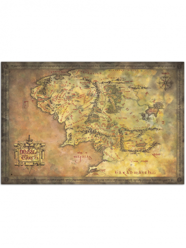 Plakát Lord of the Rings - Middle Earth Map