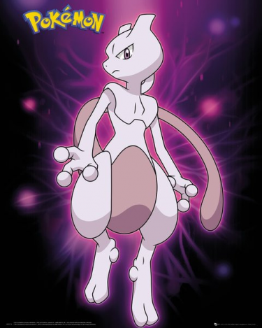 Plakát mini Pokémon - Mewtwo Neon