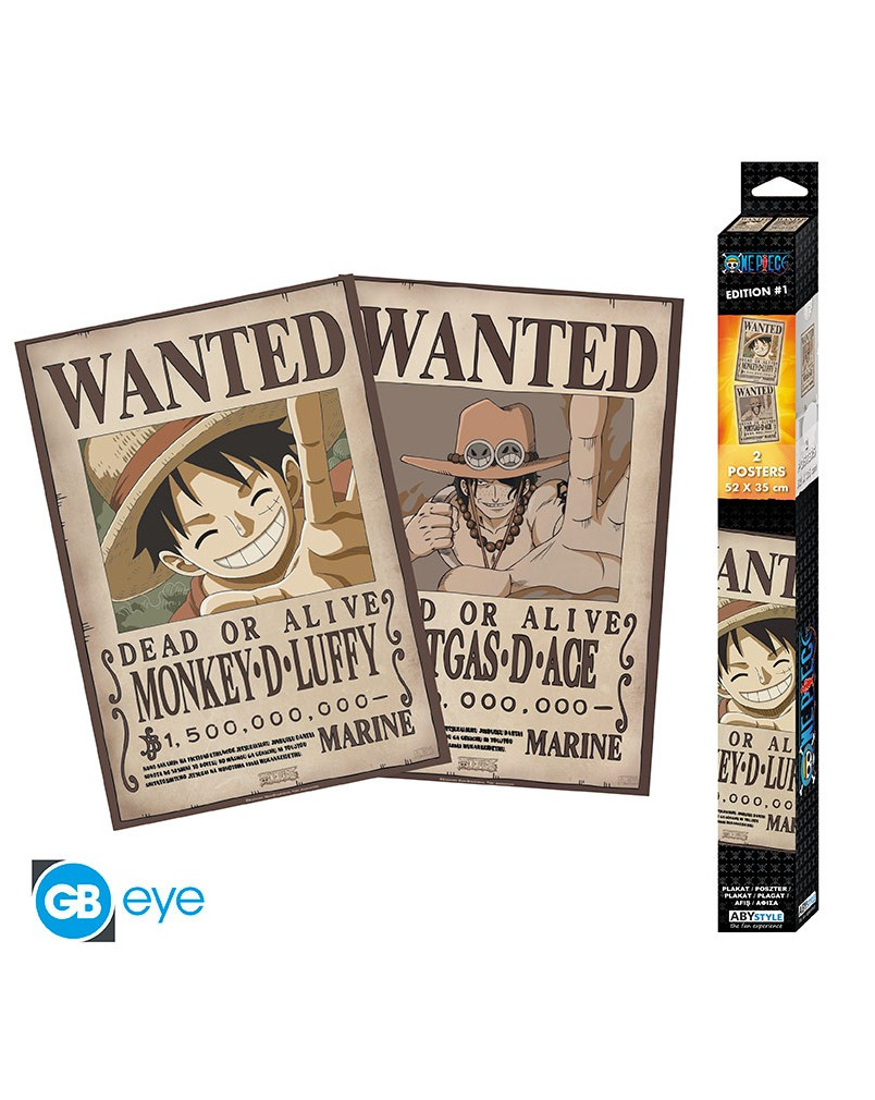 ABYstyle Plakát One Piece - Wanted Luffy & Ace (sada 2 ks)