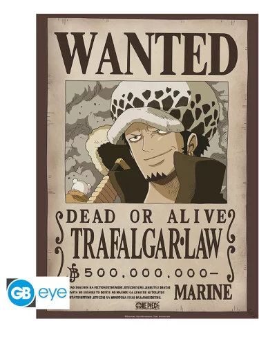 Plakát One Piece - Wanted Trafalgar Law