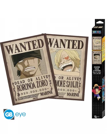 Plakát One Piece - Wanted Zoro & Sanji (sada 2 ks)