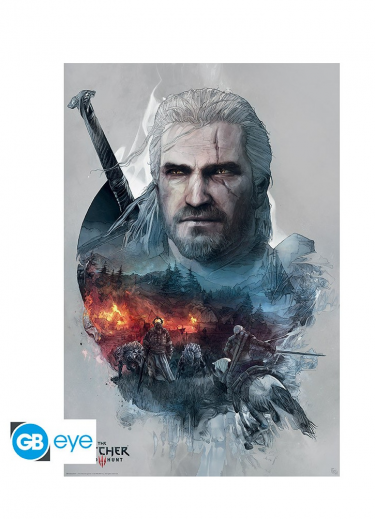Plakát Zaklínač - Geralt Collage