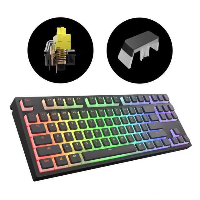 Herní klávesnice Dark Project - One KD87A Keyboard Pudding Gateron Mechanical Yellow EU