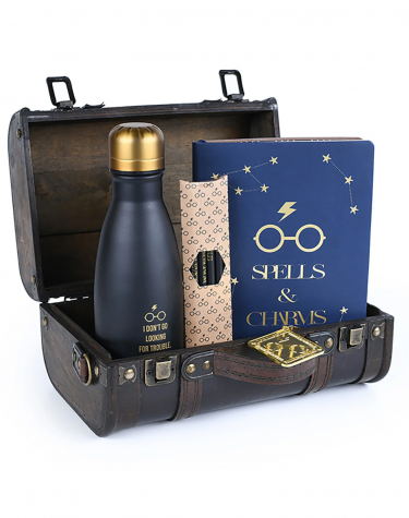 Dárková sada Harry Potter - Trouble Finds Me Trunk Gift Set (lahev, zápisník, klíčenka, tužky)