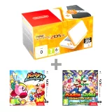 Konzole New Nintendo 2DS XL White & Orange + Kirby:BR + M&L:Superstar Saga