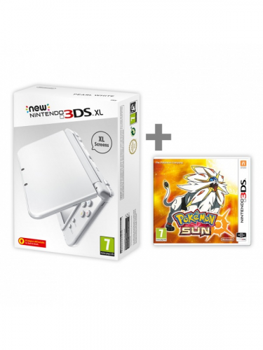 Konzole New Nintendo 3DS XL Pearl White + Pokémon Sun (WII)