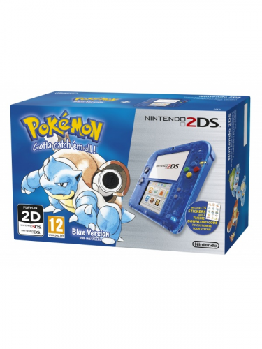 Konzole Nintendo 2DS Transparent Blue + Pokémon Blue (3DS)