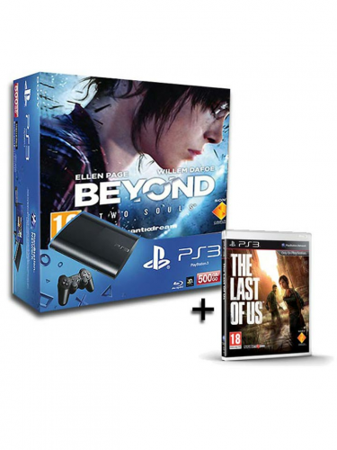 PlayStation 3 SuperSlim - 500 GB + Beyond: Two Souls + The Last of Us (PS3)