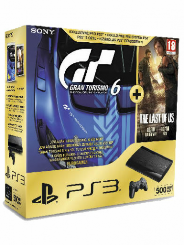 PlayStation 3 SuperSlim - 500 GB + Gran Turismo 6 + The Last of Us (PS3)