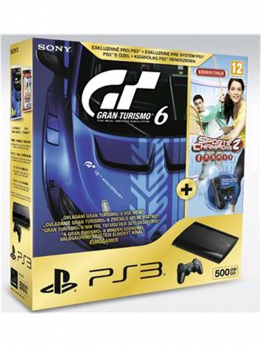 PlayStation 3 SuperSlim - 500 GB + GT 6 + Sports Champions 2 + Starter pack (PS3)