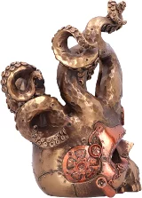Stojan na lahev - Tentacled Steampunk Skull