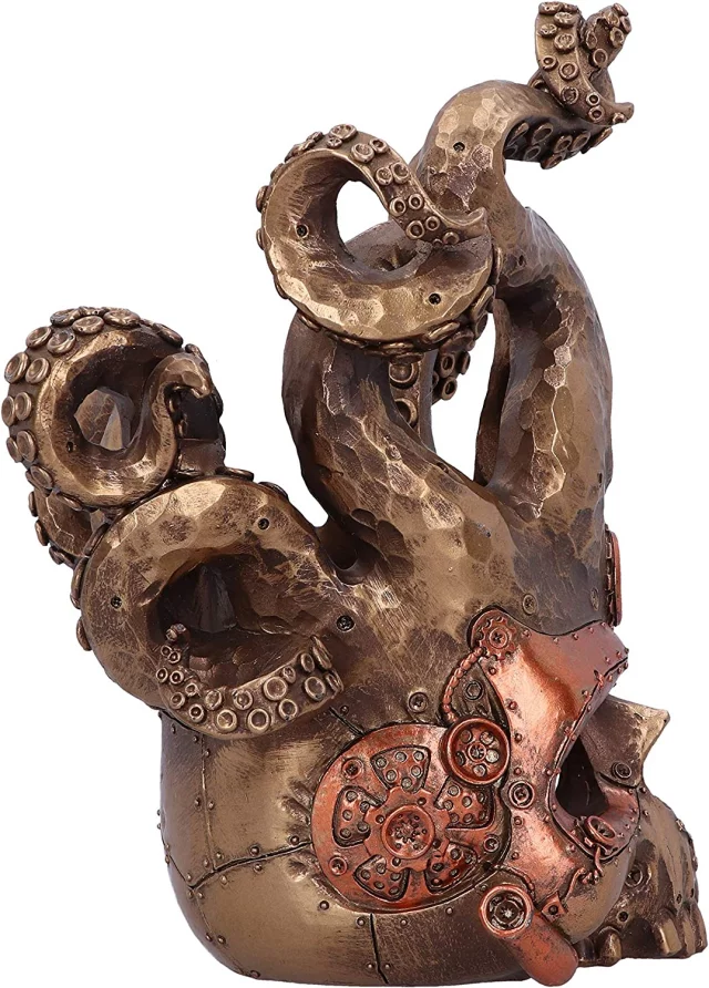 Stojan na lahev - Tentacled Steampunk Skull